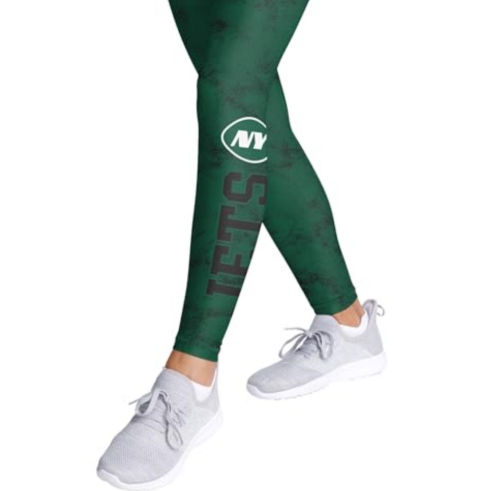 NY Jets Officially Licensed NFL Foco Womens Leggings - Green Black White NWT XL